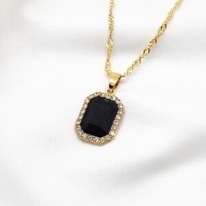Onyx Black Gemstone Necklace